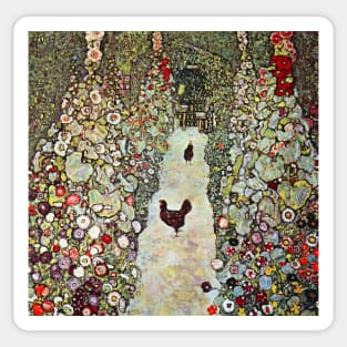 Garden Path with Chickens by Gustav Klimt Sticker